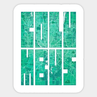 Columbus, USA City Map Typography - Watercolor Sticker